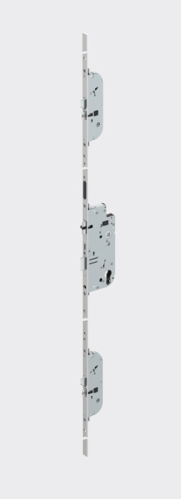 Modell A17.8630Standard 5fach Sicherheits-Türverschluss1 Riegel-, 3 Fallen- und 2 Schwenk-Riegel-Arretierungen, mit Wechsel,U-Stulp, Stahl verzinkt. Modell A17.8630Standard 5fach Sicherheits-Türverschluss1 Riegel-, 3 Fallen- und 2 Schwenk-Riegel-Arretierungen, mit Wechsel,U-Stulp, Stahl verzinkt.